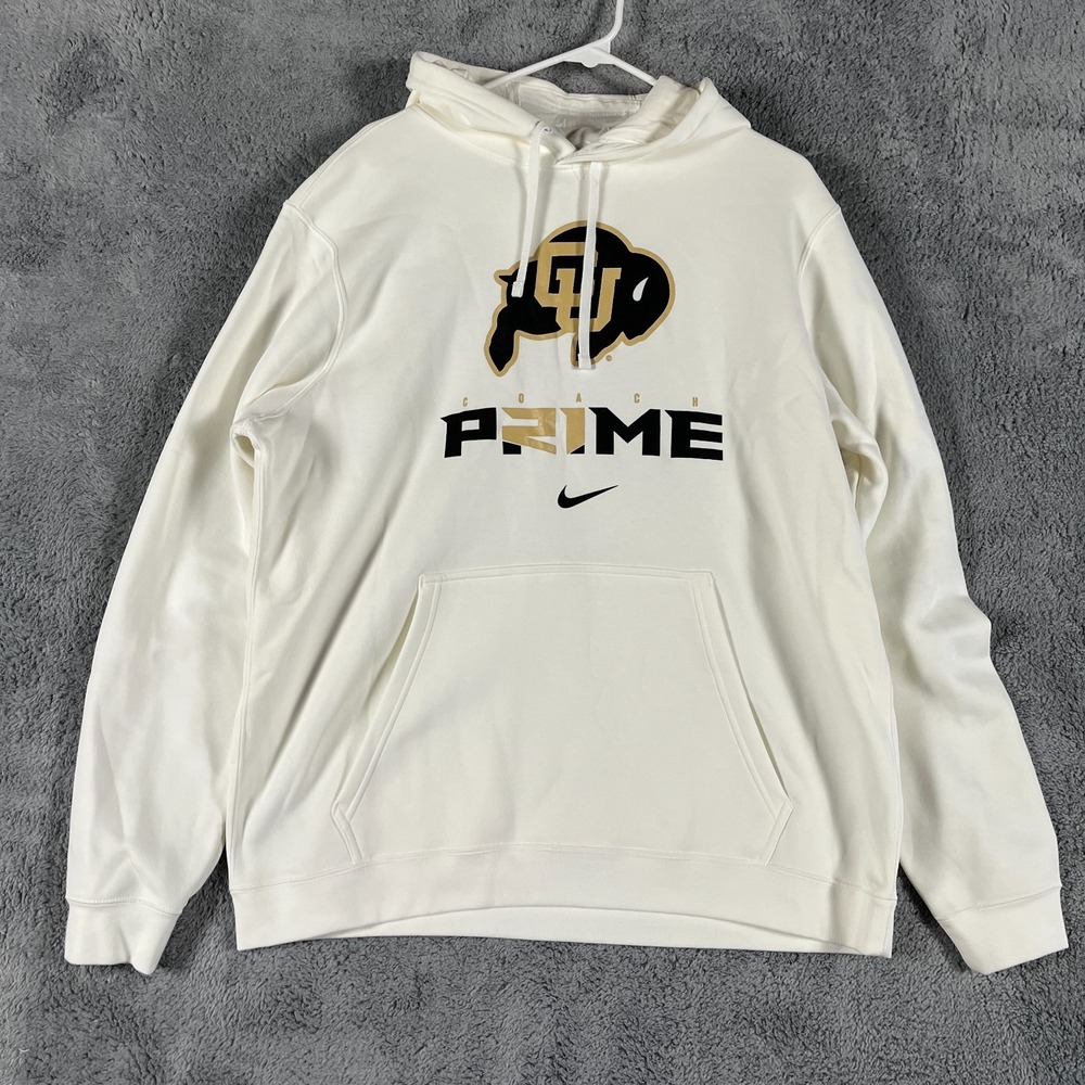 Colorado Buffaloes Hoodie Mens XL White Nike Football Coach Prime Deion Sanders